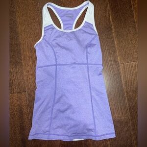 Purple and white workout shirt